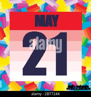 May 21 icon. For planning important day. Banner for holidays and special days. Twenty first of May. Illustration. Stock Vector