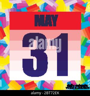 May 31 icon. For planning important day. Banner for holidays and special days. May thirty-first. Illustration. Stock Vector