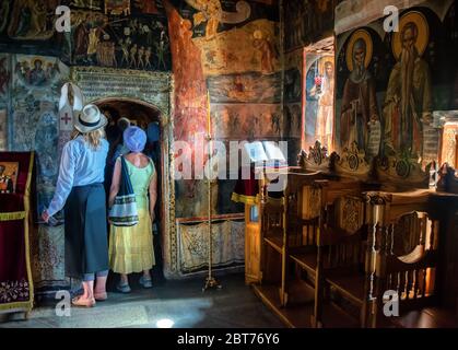 Impressions of Agios Nikolaos Anapafsas Monastery at the complex of Meteora monasteries in Greece Stock Photo