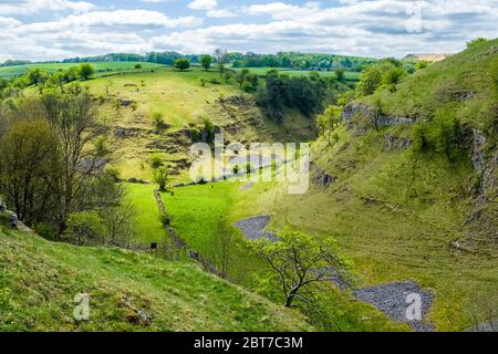 Deep Dale - a limestone valley in the Peak District National Park, Derbyshire,UK Stock Photo