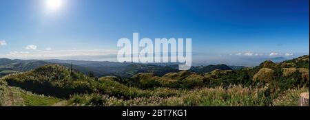 Aerial view of the cityscape from Yangmingshan National Park at Taipei, Taiwan Stock Photo