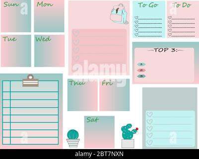 School calendar planner for the organized diary. Vector Stock Vector