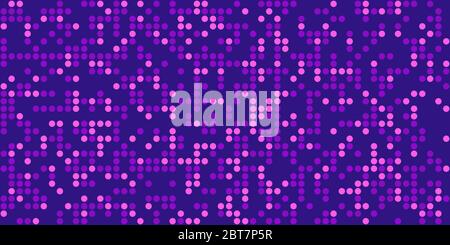 Purple and pink circles on blue background. Small circles as particles evenly to each other. Bright colours. Background for posters, banners, business Stock Vector