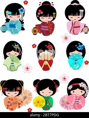 Geisha Beautiful Japanese Girl Vector Illustration Design Stock Vector Image Art Alamy