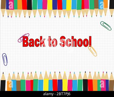 Background with color pencils. Vector Stock Vector