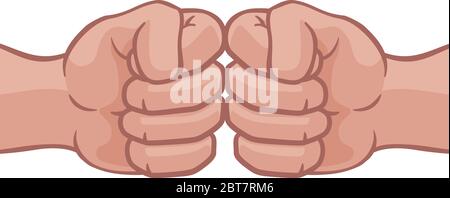 Fist Bump Hands Punch Cartoon Stock Vector