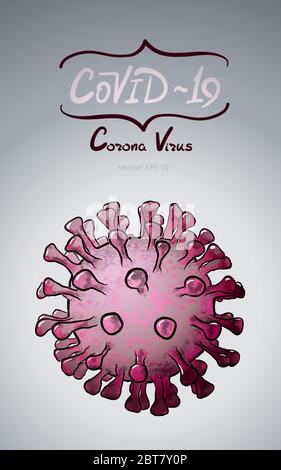 Corona virus hand drawn sketch vector illustration Stock Vector