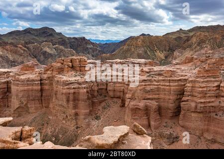 Beautiful red sandstone canyon landscape Stock Photo
