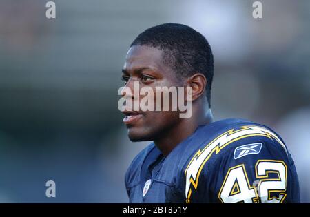 Carson, United States. 14th Aug, 2003. San Diego Chargers free safety Kwamie  Lassiter at traiing camp at Cal State Dominguez Hills on 08/13/2002. Photo  via Credit: Newscom/Alamy Live News Stock Photo - Alamy