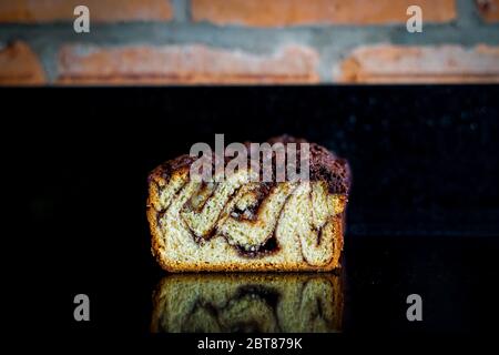 Homemade chocolate babka Stock Photo