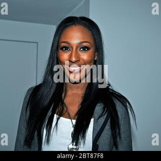 Alexandra Burke at Somerset House attending LFW .Alexandra Imelda Cecelia Ewen Burke is a English singer , songwriter and actress .Burke won the fifth series of British television series The X Factor in 2008 .She has been signed to Epic Records , RCA Records and Syco Music . Stock Photo
