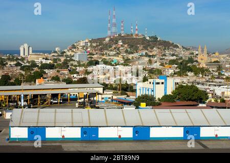 Commercial Docks in Mazatlan, Sinaloa State, Mexico Stock Photo