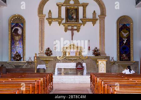 Refugio Church, Hidalgo Park, Puerto Vallarta, Jalisco State, Mexico Stock Photo