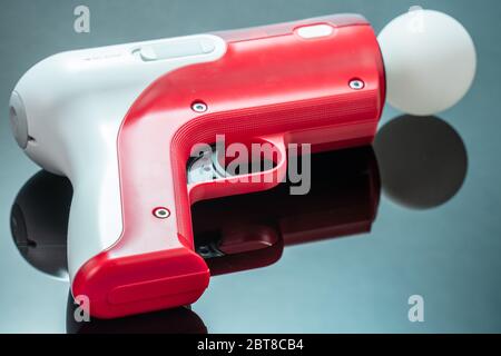 Move Controller Gun Attachment on black mirror background Stock Photo