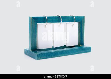 Tag or label paper hanging with frame isolated on white background, memo for reminder, empty card, communication concept. Stock Photo