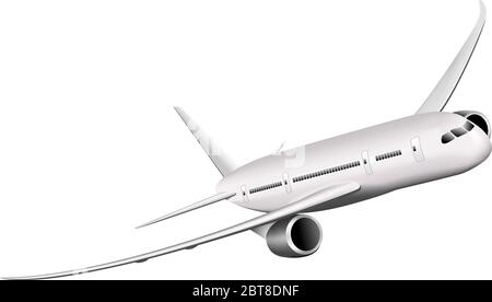 Passenger airplane on a white background. Large modern airliner. Stock Vector