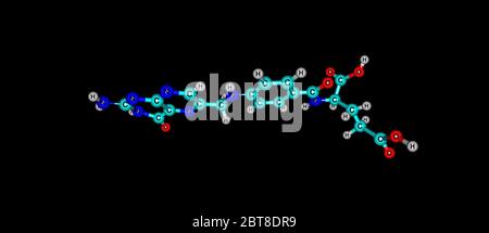 Folasi Blackboard with the chemical formula of Vitamin B9 Stock Photo - Alamy