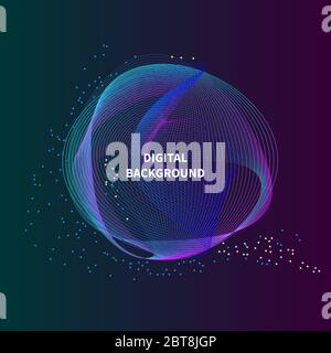 Bigdata futura circle. Line violet big data background Stock Vector