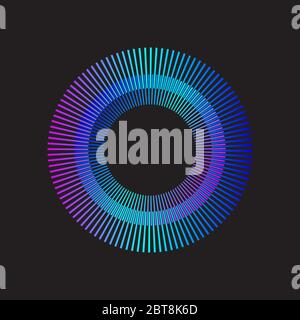 Gradient rainbow circle vector sunburst. Color sunbeams. Blue Frame with rays. Stock Vector