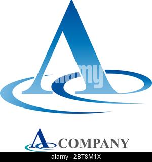 vector sign letter A, water vortex Stock Vector