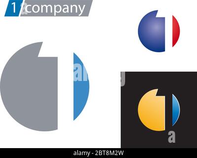 Vector sign spherical number 1 Stock Vector