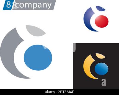Vector sign spherical number 8 Stock Vector