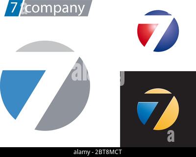 Vector sign spherical number 7 Stock Vector