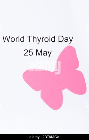 Pink Thyroid Shape Made Of Paper And Inscription World Thyroid Day 25 ...