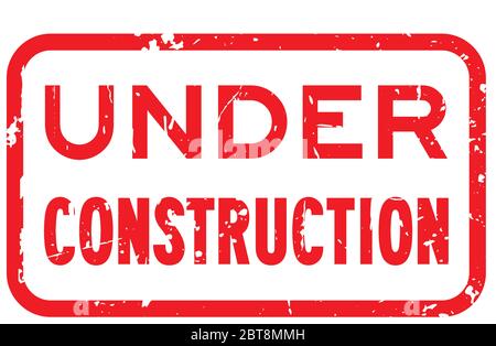 Grunge under construction square rubber seal stamp on white background Stock Vector