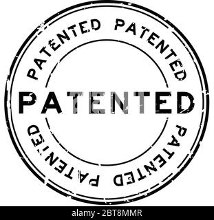 Grunge black patented word rubber seal stamp on white background Stock ...