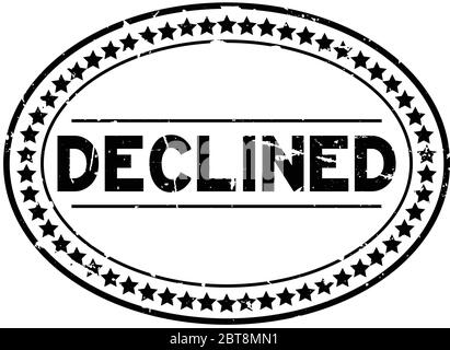 Grunge black declined word oval rubber seal stamp on white background Stock Vector