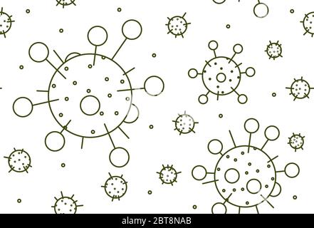 Seamless pattern with virus units on the white background. Vector illustration Stock Vector