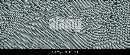 Many small ellipses. Abstract background with white capsules. 3d vector illustration. Stock Vector