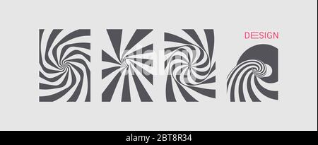 Pattern with optical illusion. Black and white design. Abstract striped background. Vector illustration. Stock Vector