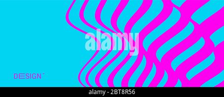 Wavy pattern with optical illusion. Abstract striped background. Vector illustration with wry lines. Stock Vector