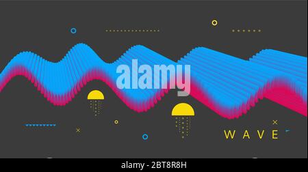 Molecular wave. Abstract background with dynamic particles. Layer of cells. Connection structure. 3d vector illustration for science or medical. Stock Vector