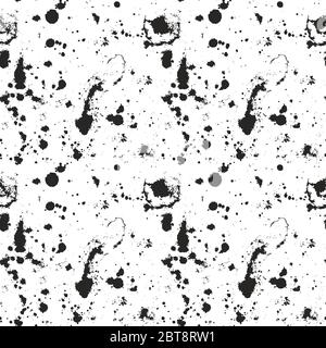 Retro abstract seamless pattern with black grunge texture for background. Vintage vector decorative element. Stock Vector