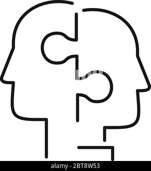 Puzzle collaboration icon. Outline puzzle collaboration vector icon for web design isolated on white background Stock Vector
