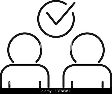 Approved collaboration icon. Outline approved collaboration vector icon for web design isolated on white background Stock Vector