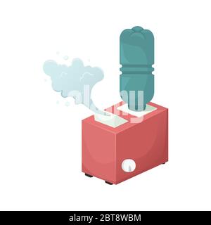 Vector illustration with a humidifier. Healthy climate in the house. Stock Vector