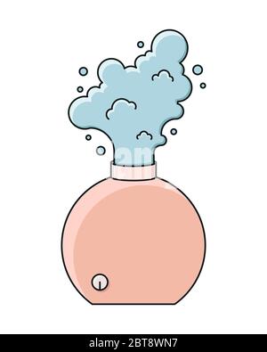 Vector illustration with a humidifier. Healthy climate in the house. Stock Vector