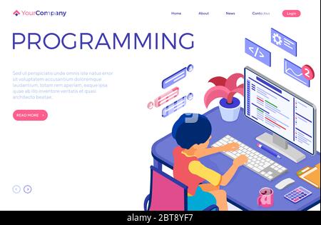Programmer Developing Program Stock Vector