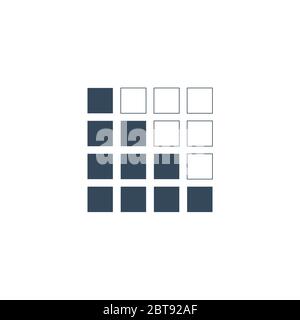 Squared Design element. Abstract water molecule or structure vector square logo template. Computer science and engineering concept icon. Stock Vector