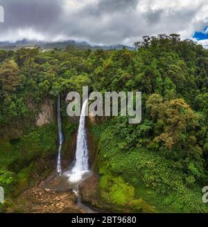 Aerial view of the Catarata del Toro waterfall in Costa Rica Stock Photo