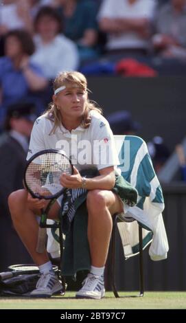 Steffi Graf between games. Photo by Tony Henshaw Stock Photo