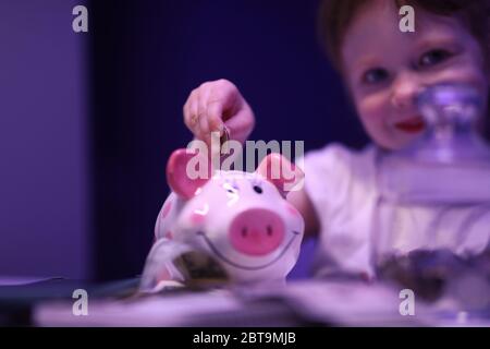 Sweet toddler in room Stock Photo
