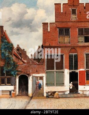 View of Houses in Delft, Known as ‘The Little Street’, Johannes Vermeer, c. 1658 Stock Photo