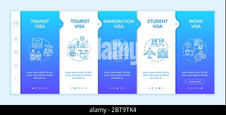 Visa application onboarding vector template Stock Vector