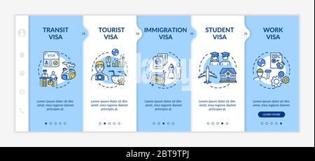 Visa approval onboarding vector template Stock Vector
