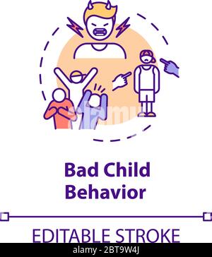 Bad child behavior concept icon Stock Vector